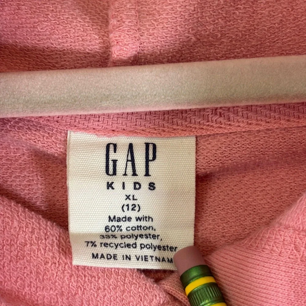 Gap Kids Girls XL 12 Sweatshirt‎ Dress Pink Kindness Floral Graphic Hoodie Comfy